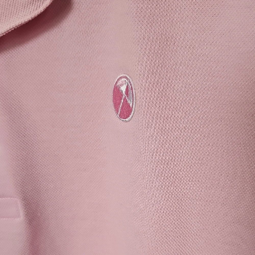 Puma Pink Men's Golf Polo Arnold Palmer invitational Signature Tipped Medium - Picture 3 of 9